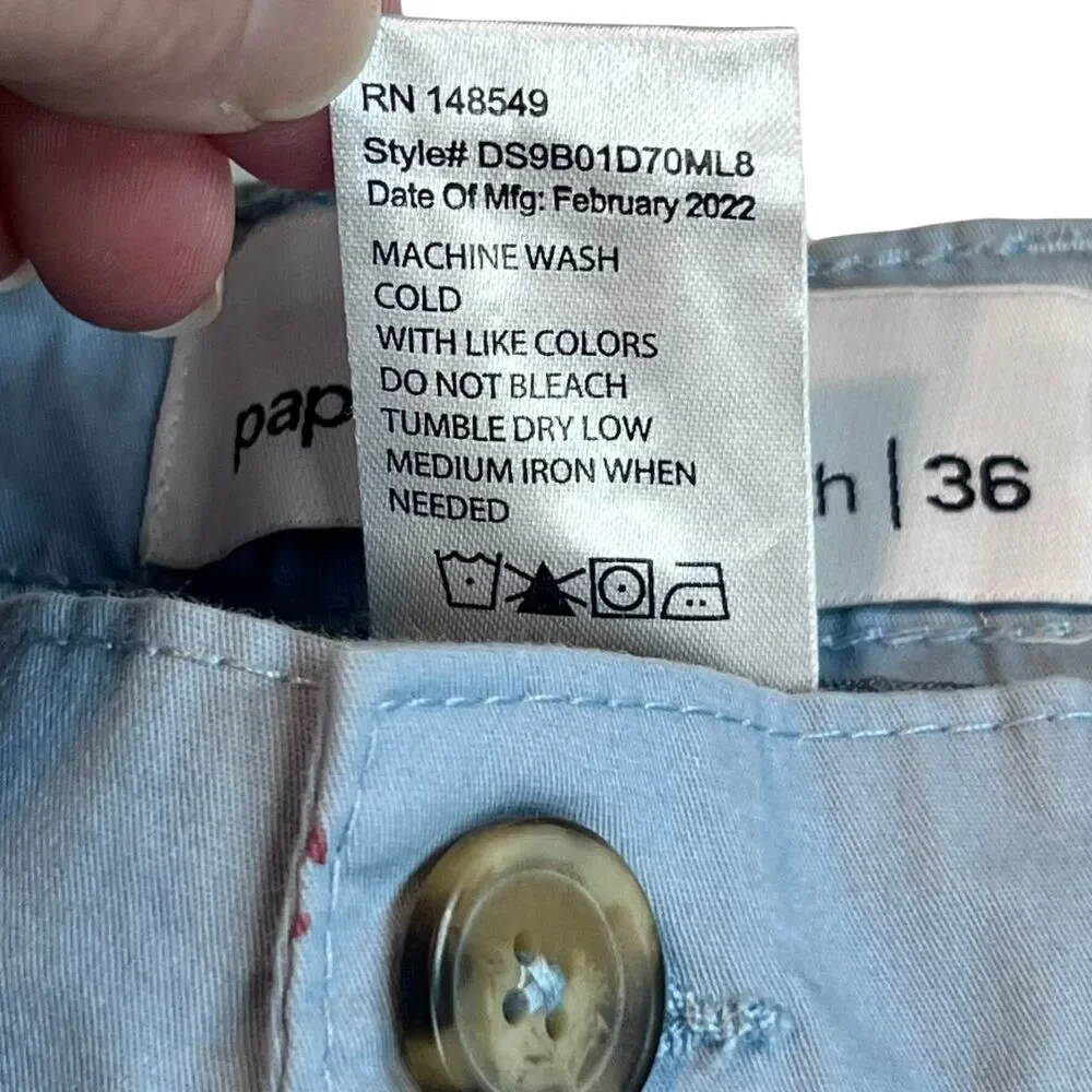 Paperdenim & Cloth Shorts Mens 36 Blue Anchors Casual Preppy Golf Resort Chinos - Picture 11 of 14